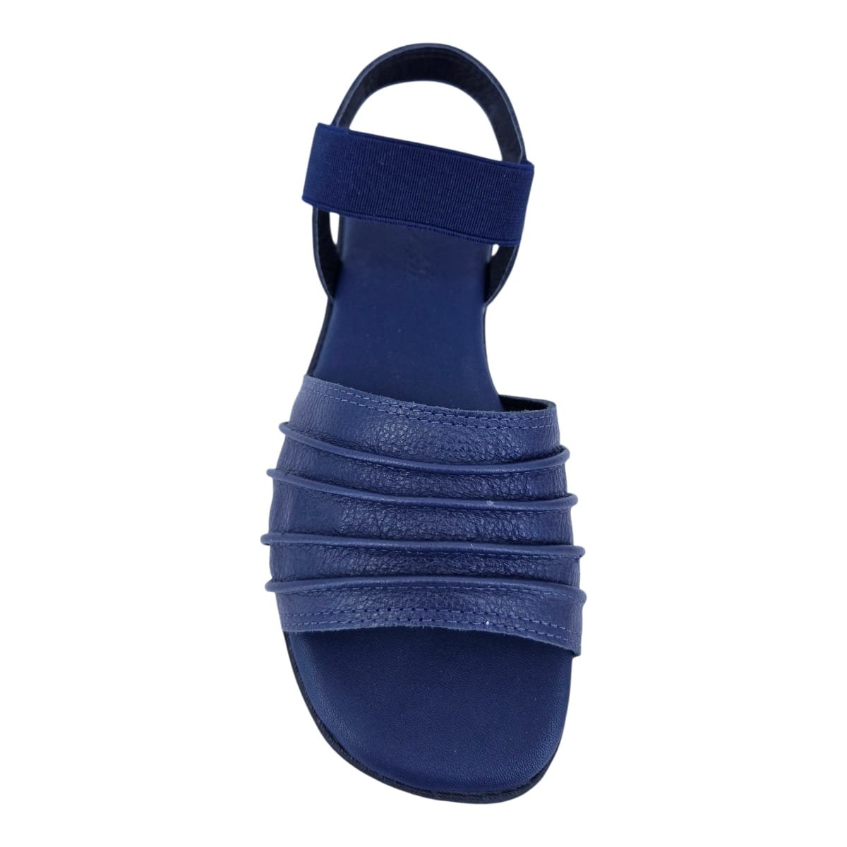 Sandália Rasteira Casual Feminina Em Couro Scarpetti 4594-641 Azul Azul 6