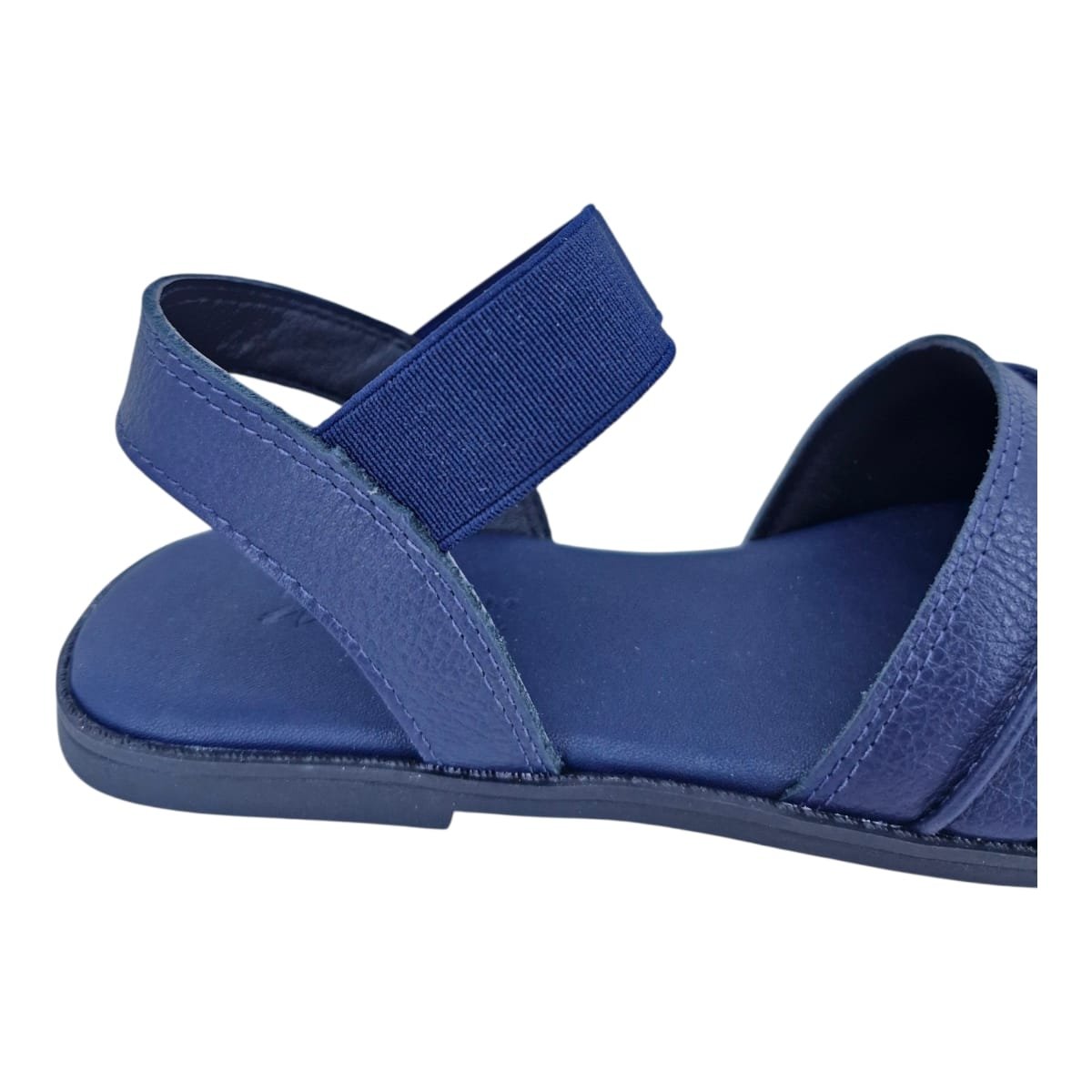 Sandália Rasteira Casual Feminina Em Couro Scarpetti 4594-641 Azul Azul 8