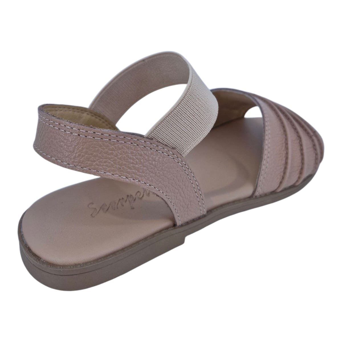 Sandália Rasteira Casual Feminina Em Couro Scarpetti 4594-641 Bege Bege 3