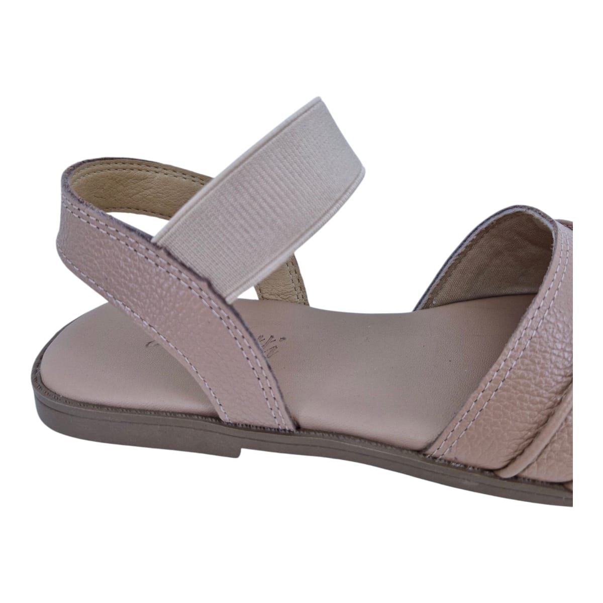 Sandália Rasteira Casual Feminina Em Couro Scarpetti 4594-641 Bege Bege 7