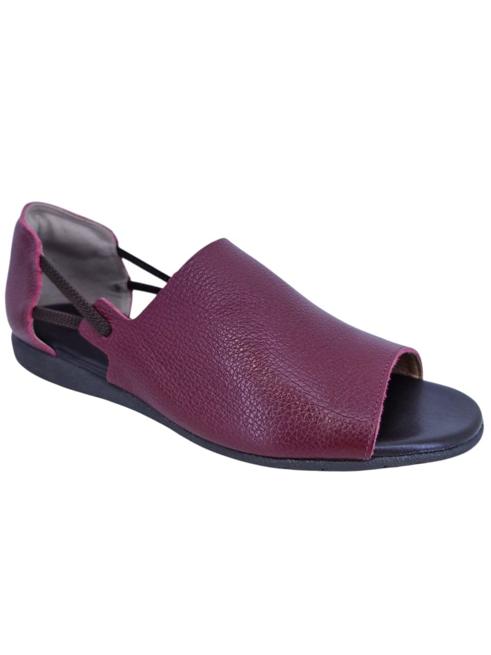 Sandália Rasteira Casual Feminina Em Couro Scarpetti 195-1184 Vermelho Vermelho 2