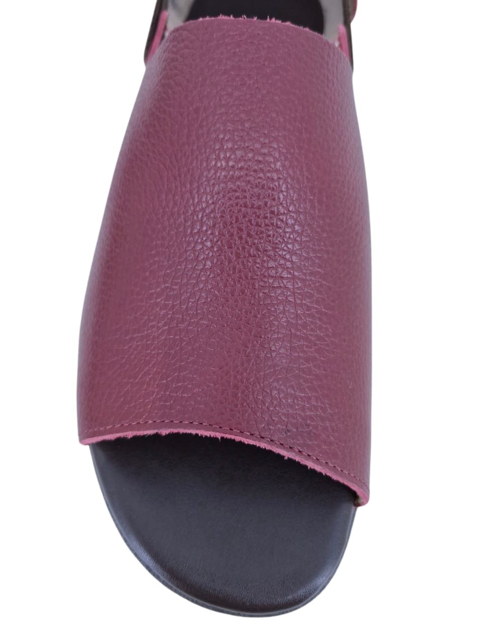 Sandália Rasteira Casual Feminina Em Couro Scarpetti 195-1184 Vermelho Vermelho 5