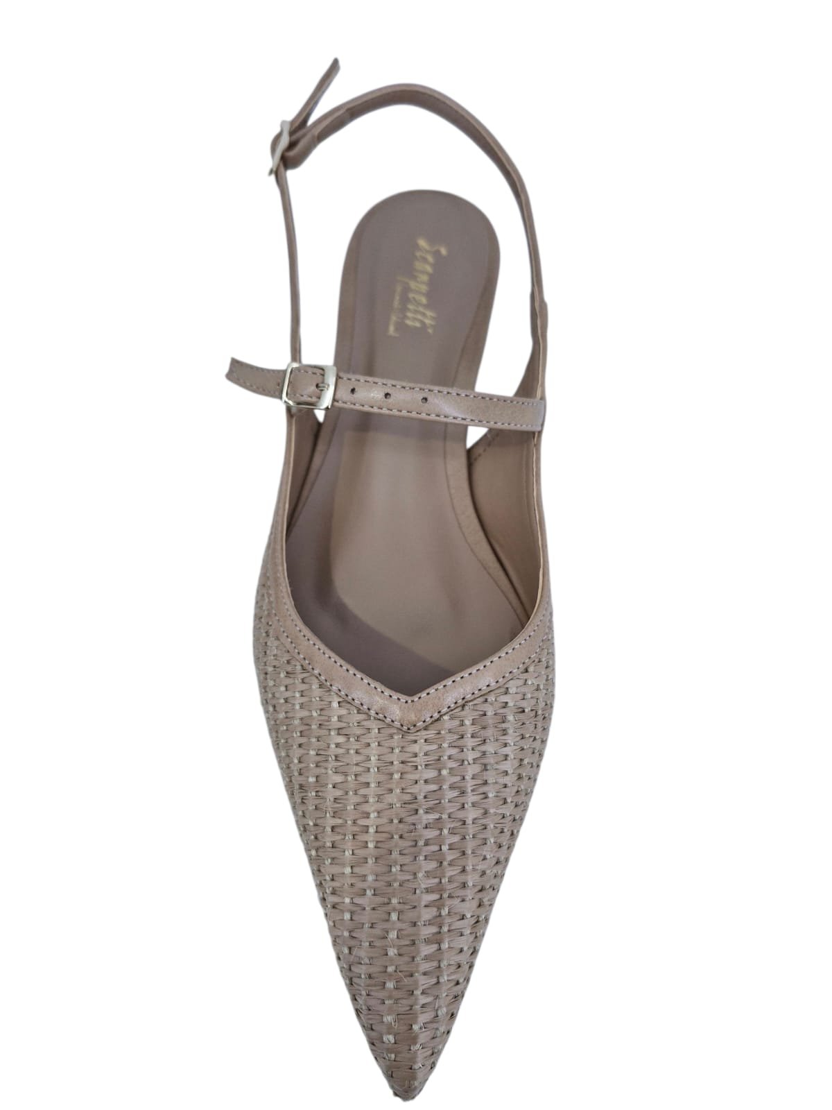 Sapatilha Feminina Bico Fino Casual Scarpetti 11837673 Bege Bege 6