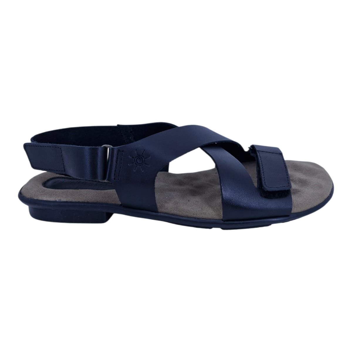 Sandália Rasteira Casual Feminina Em Couro Scarpetti 238-1359 Preto