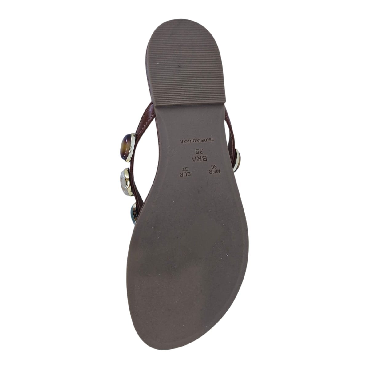 Sandália Rasteira Casual Feminina Scarpetti 11937710 Marrom Marrom 4