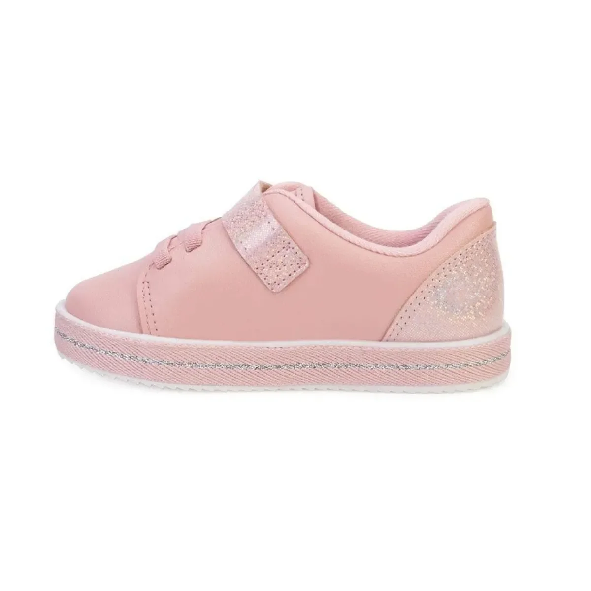 Tênis Infantil Molekinha Maxxi Arco Íris Glitter Rosa Rosa 3