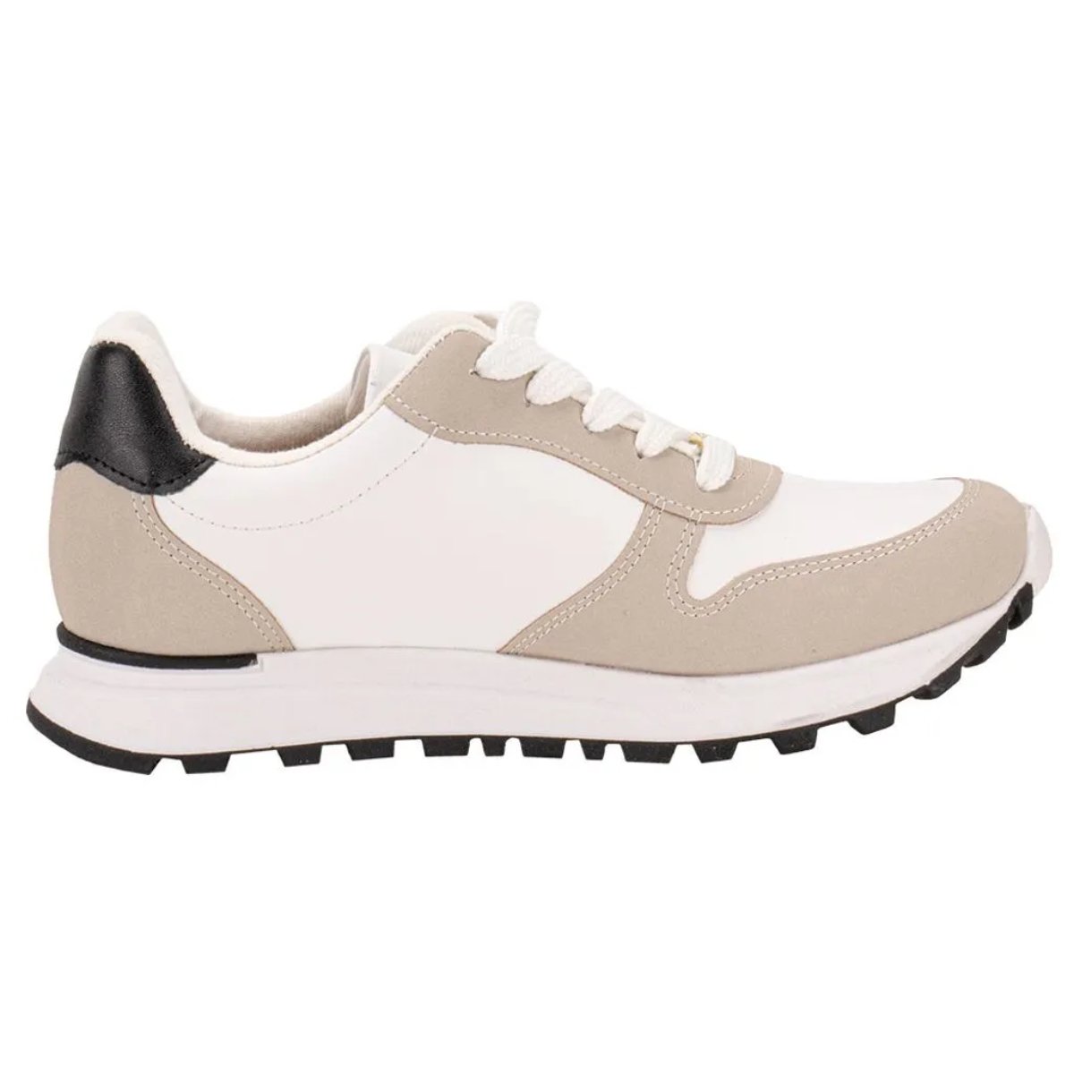 Tênis Vizzano Feminino Casual Tratorado Branco Cinza Branco/Bege 1