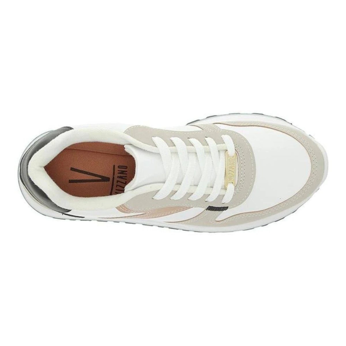 Tênis Vizzano Feminino Casual Tratorado Branco Cinza Branco/Bege 5