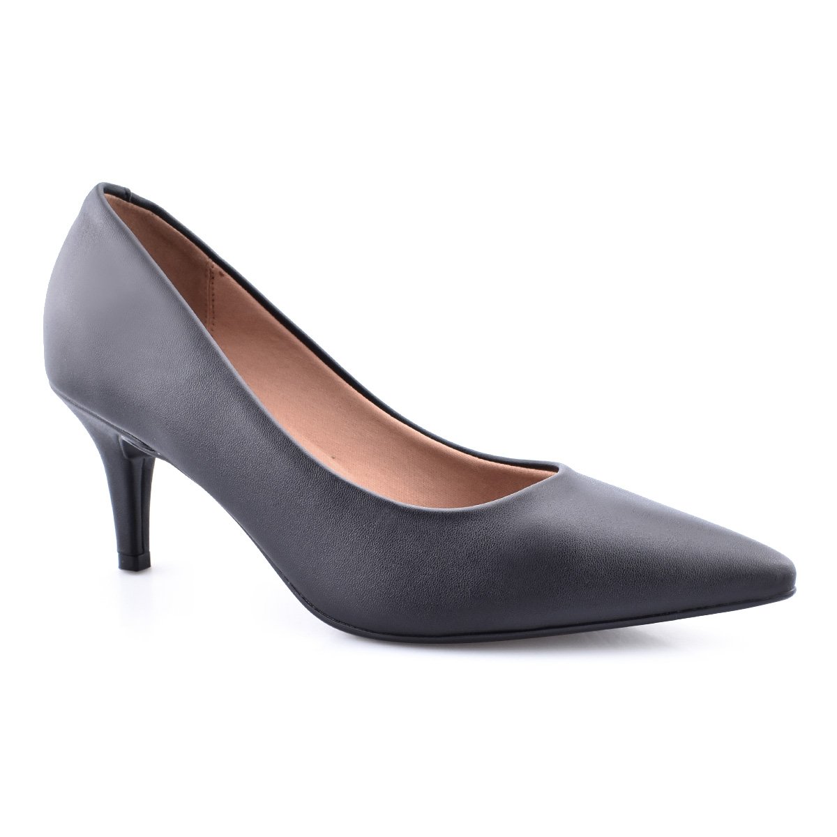 Scarpin Godiva Casual Salto Fino Feminino Preto Preto 1