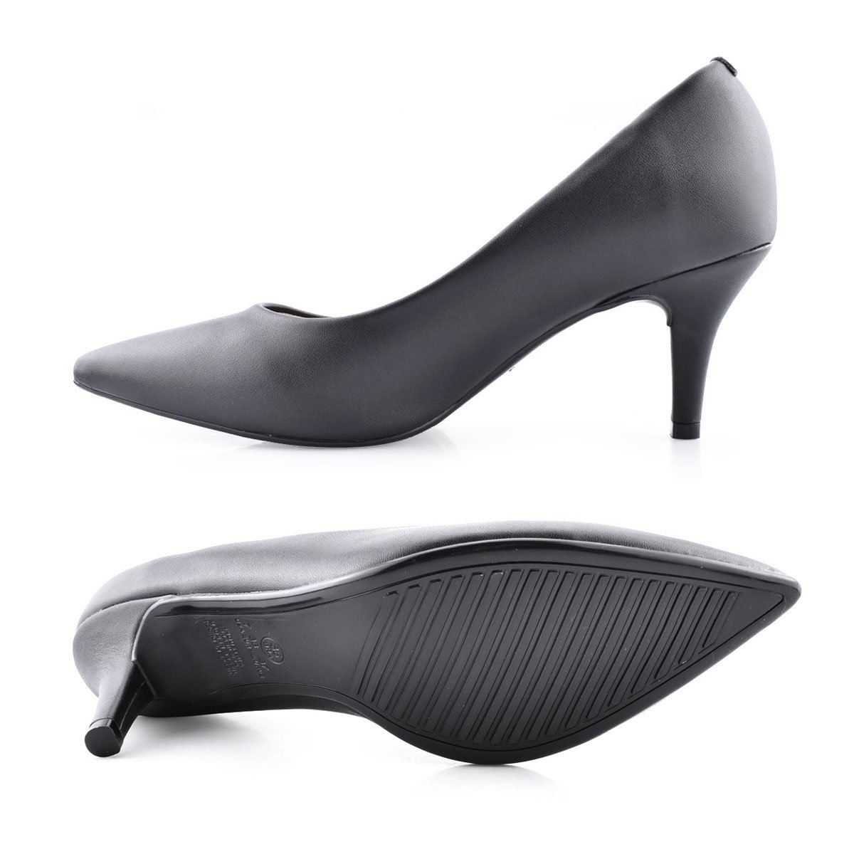Scarpin Godiva Casual Salto Fino Feminino Preto Preto 4