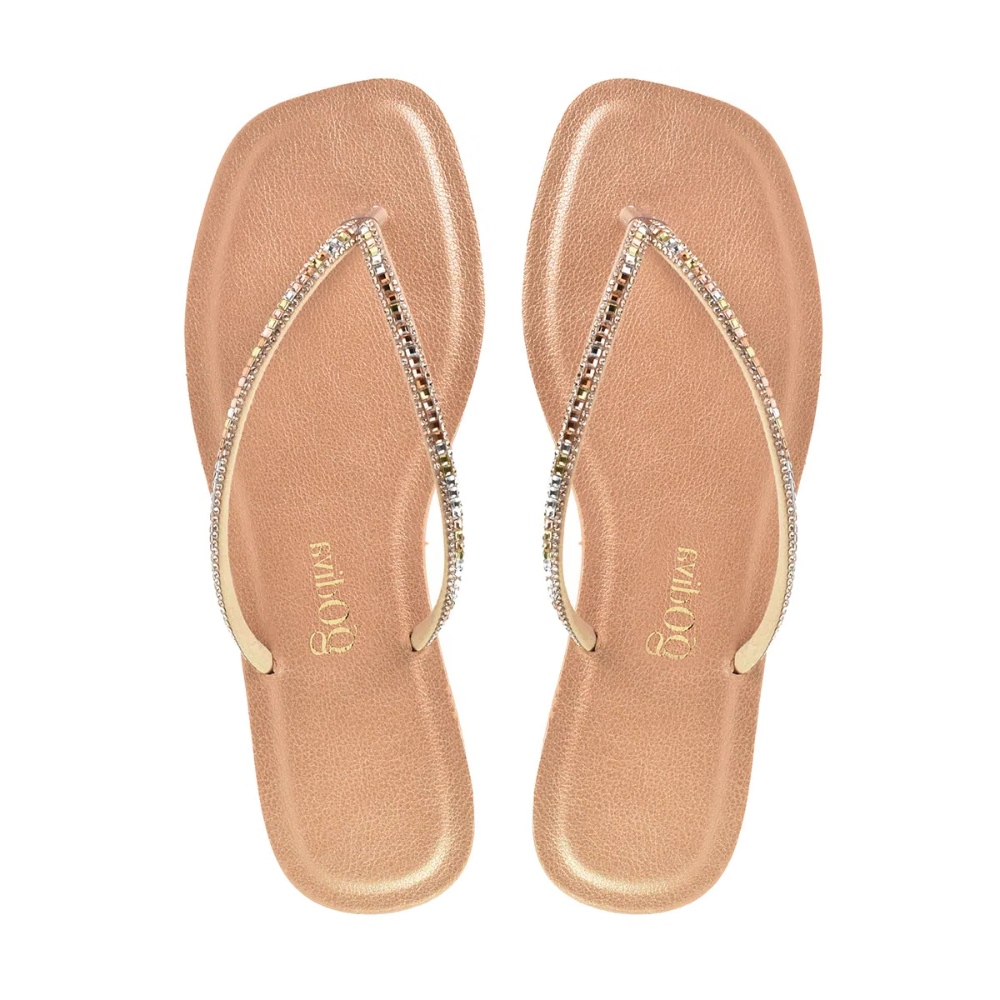 Sandália Feminina Godiva De Dedo Pedraria Ajustável Floather Cobre Cobre/Rosado 1