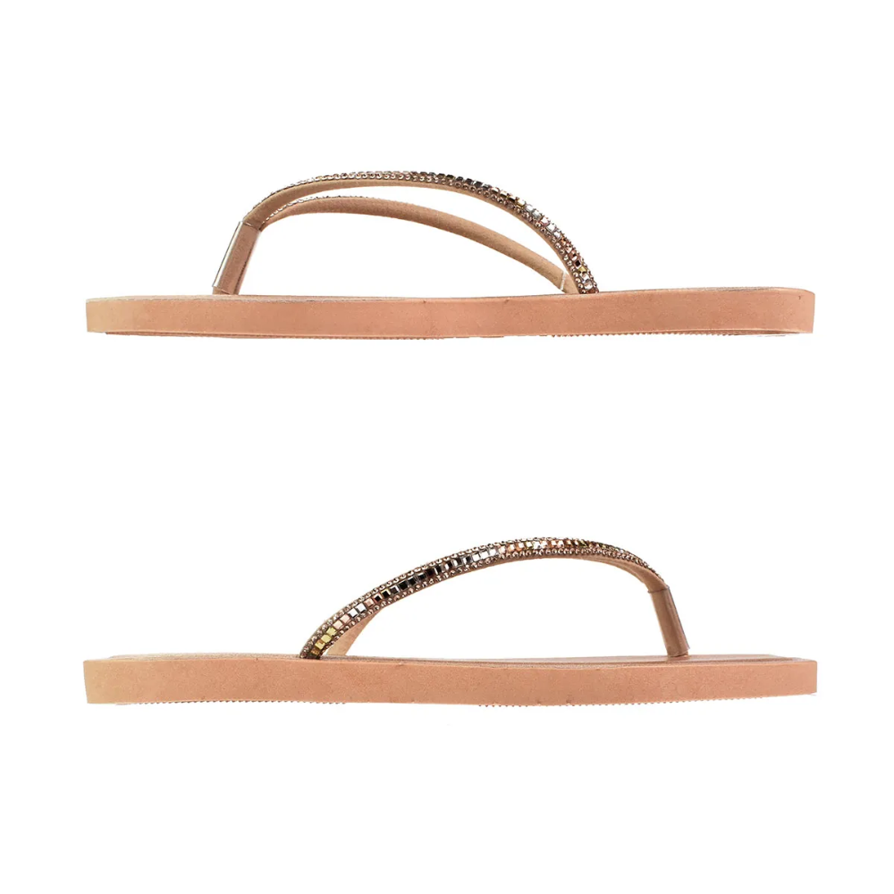 Sandália Feminina Godiva De Dedo Pedraria Ajustável Floather Cobre Cobre/Rosado 4