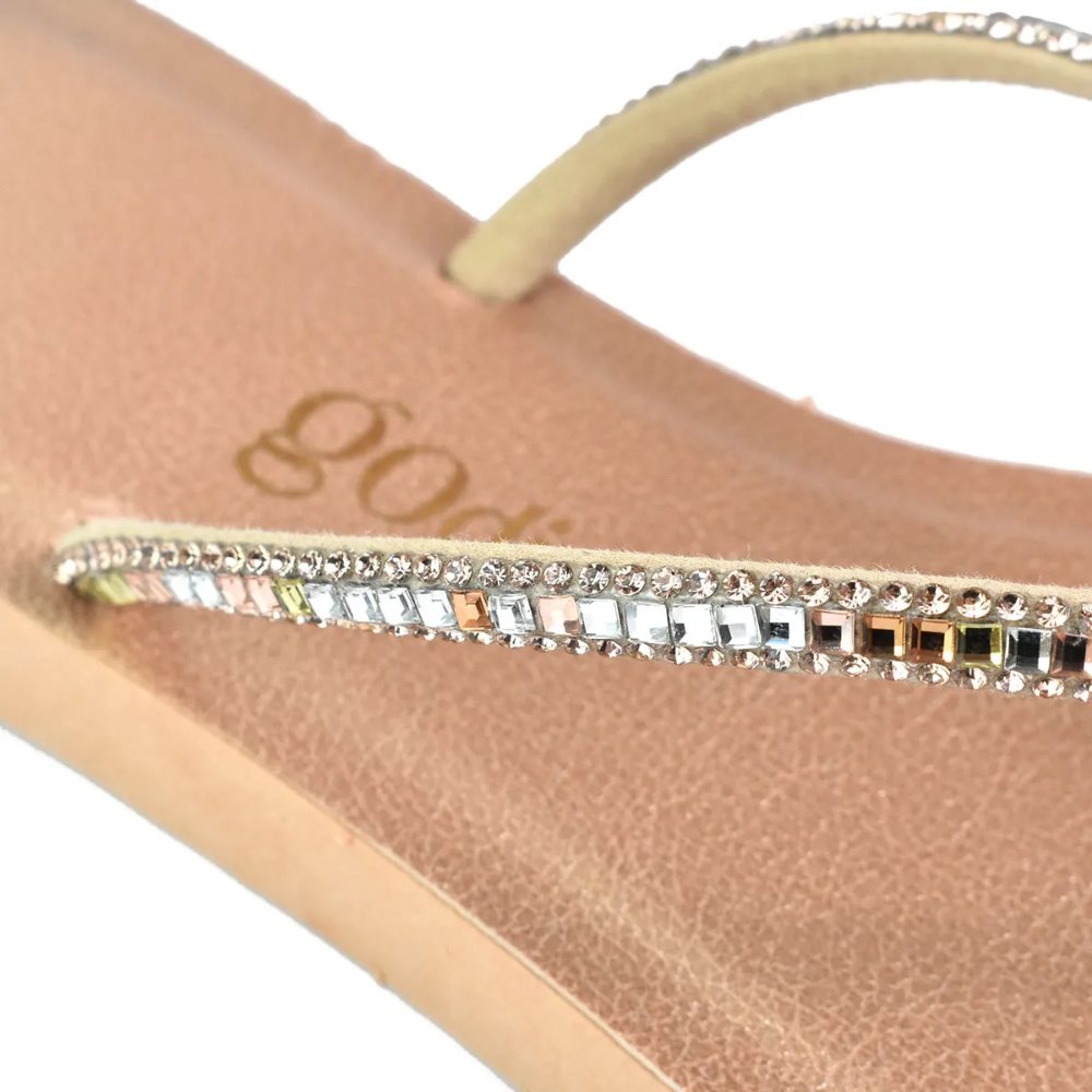 Sandália Feminina Godiva De Dedo Pedraria Ajustável Floather Cobre Cobre/Rosado 5