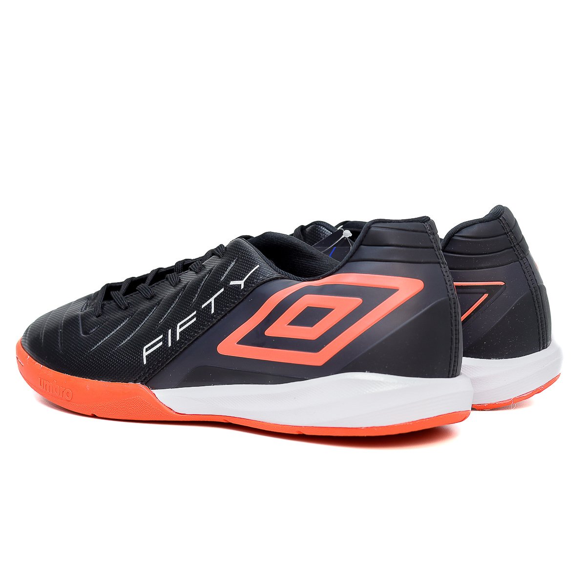 Chuteira Umbro Fifty VI Futsal Preto/Coral/Branco 3