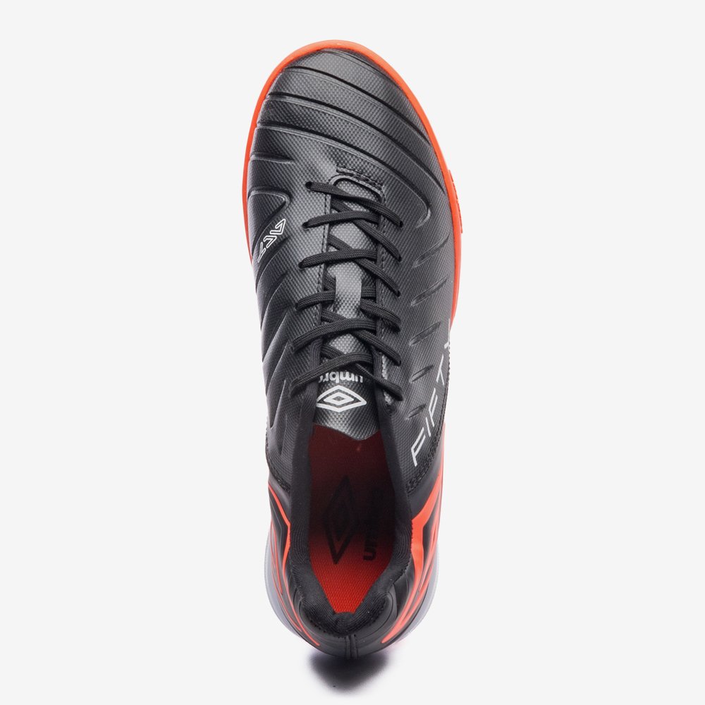 Chuteira Umbro Fifty VI Futsal Preto/Coral/Branco 6