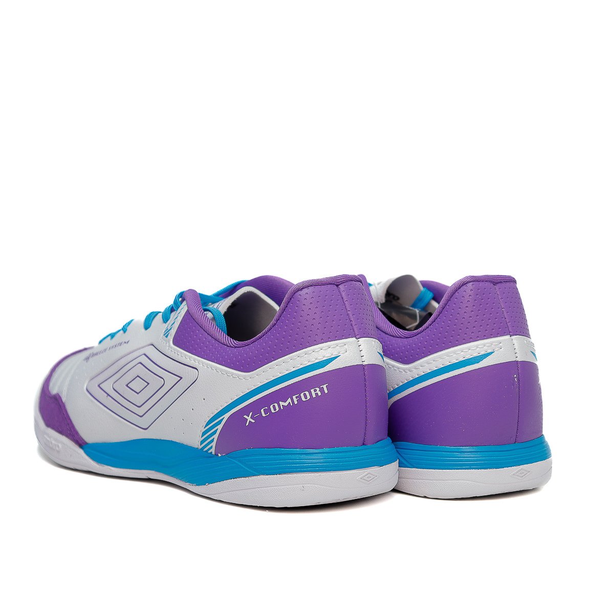 Chuteira Umbro X-Comfort Futsal Branco/Roxo/Azul 3