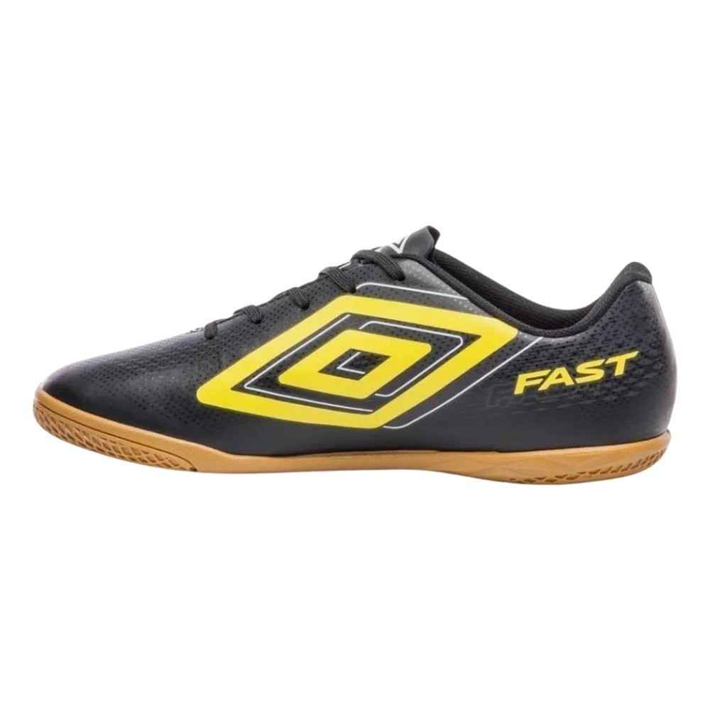Chuteira Umbro Futsal Fast II Jr Infantil Preto/Amarelo 3