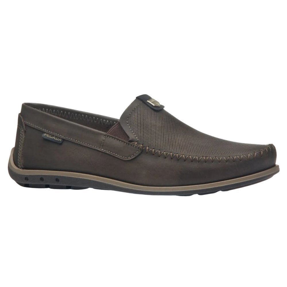 Mocassim Pegada Washed Couro Cravo Masculino