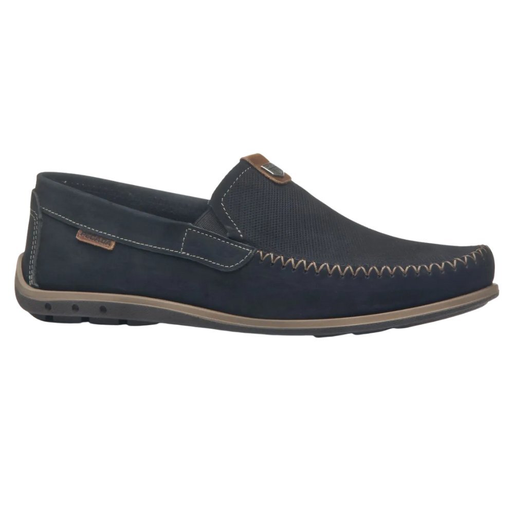 Mocassim Pegada Washed Couro Cravo Masculino