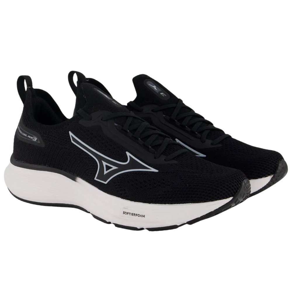 Tênis Mizuno Cool Ride 3 Unissex Preto/Branco 2