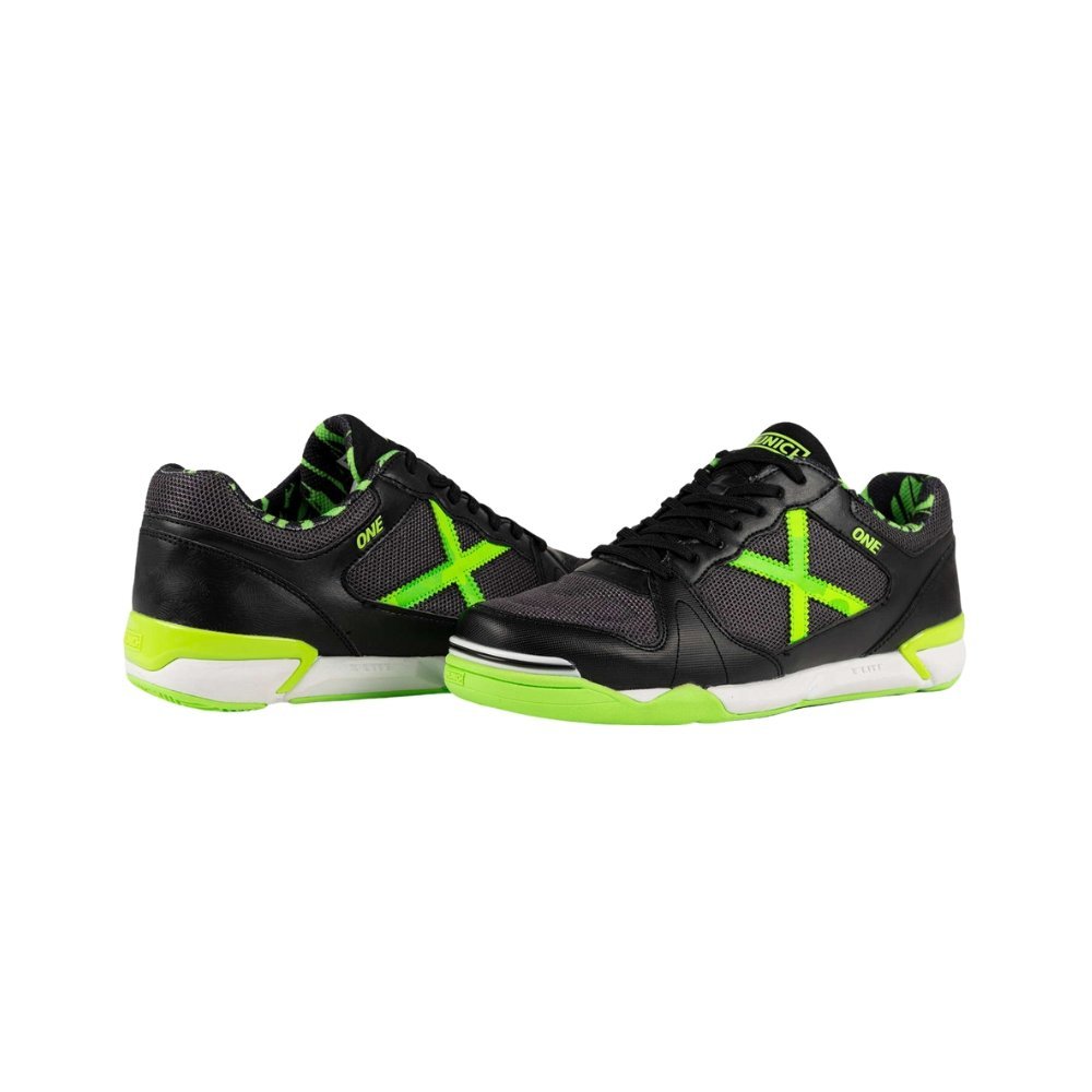 Chuteira Munich Futsal One Preto/Verde 3