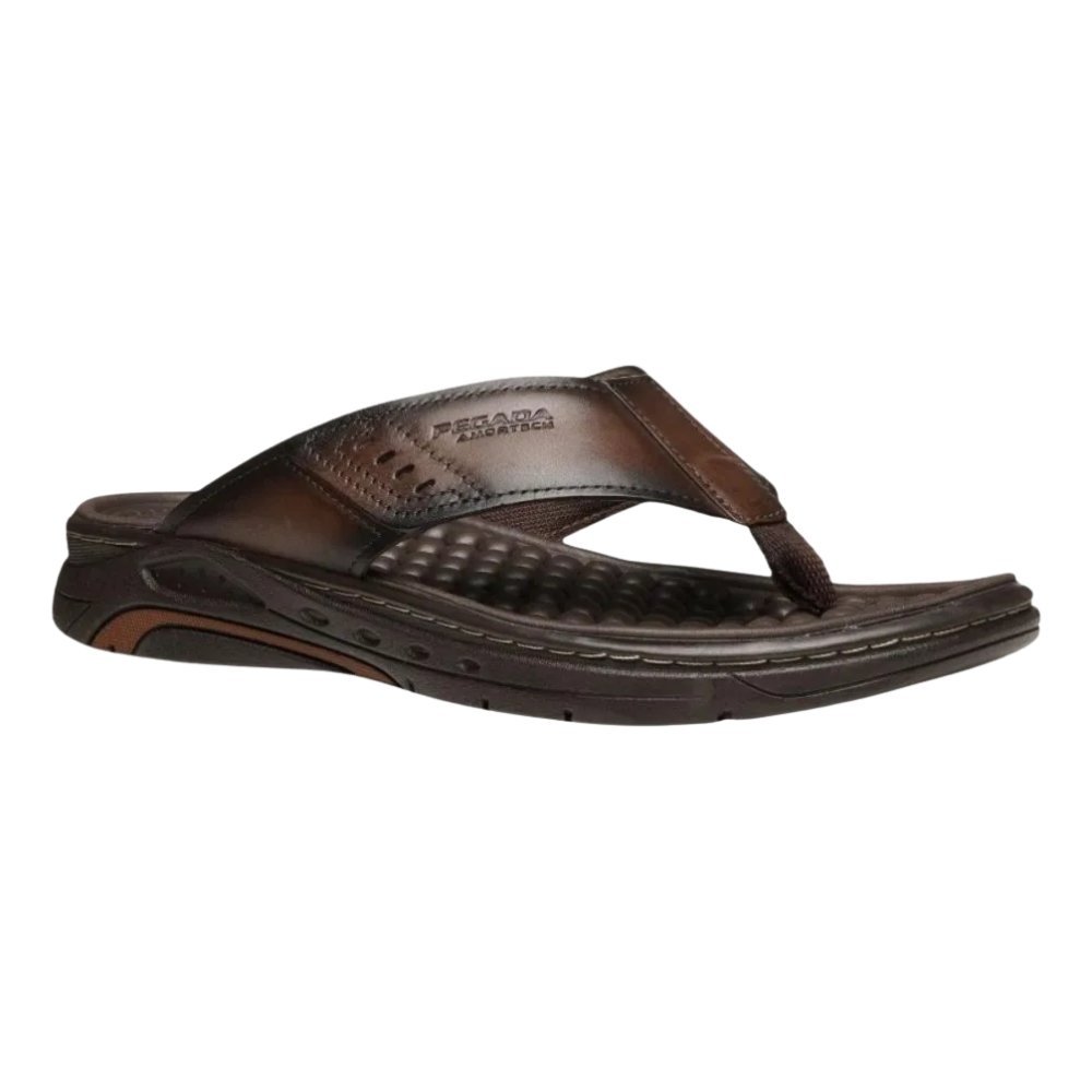 Chinelo Pegada Masculino em Couro - 134551 Marrom 2