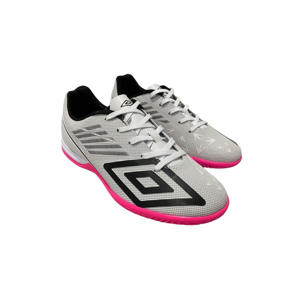 Chuteira Umbro Futsal Velocita Decimo Branco/Preto/Rosa 2