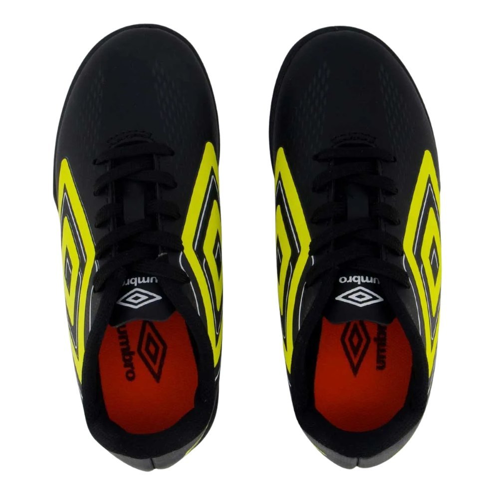 Chuteira Umbro Society Fast II Jr Infantil Preto/Amarelo 2
