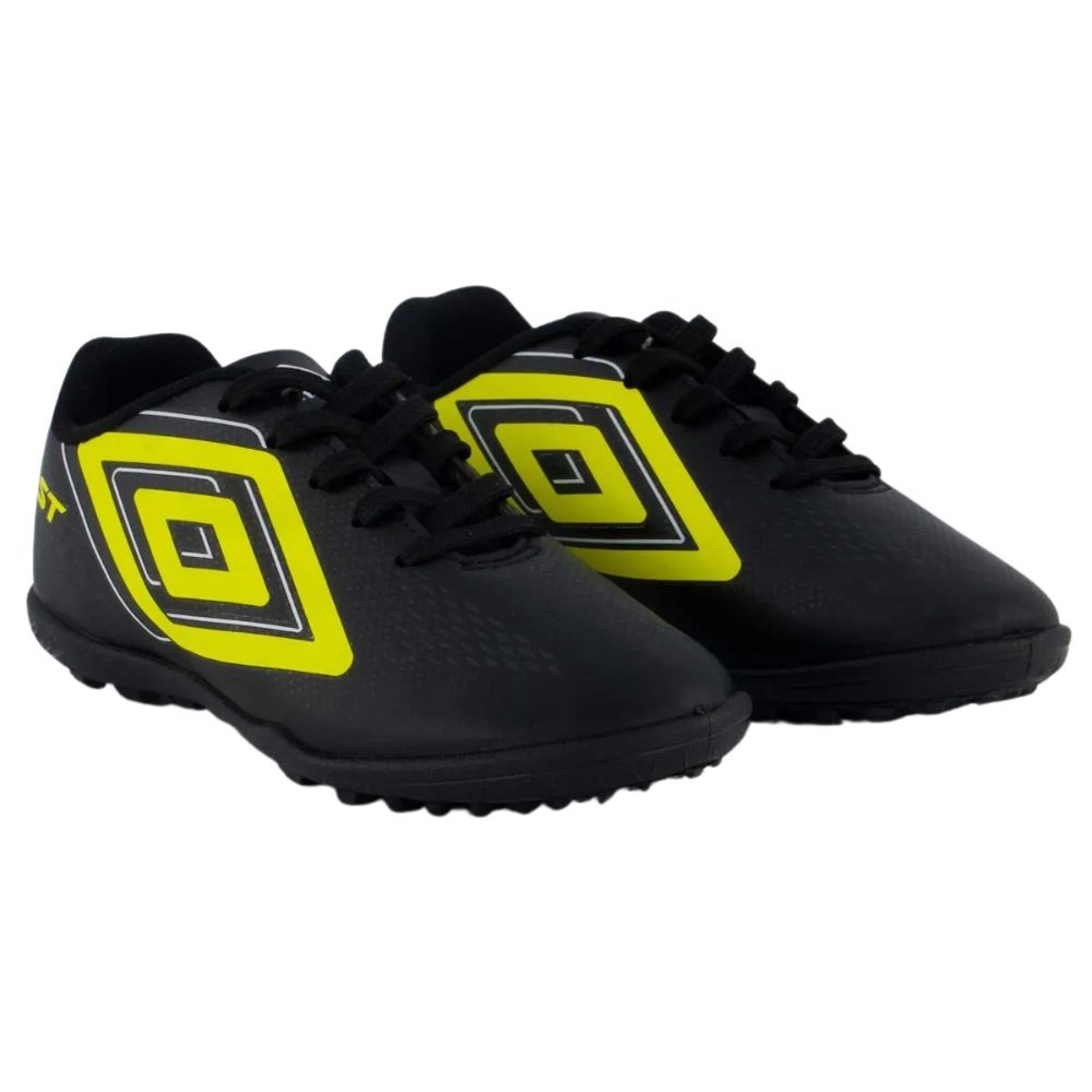 Chuteira Umbro Society Fast II Jr Infantil Preto/Amarelo 3