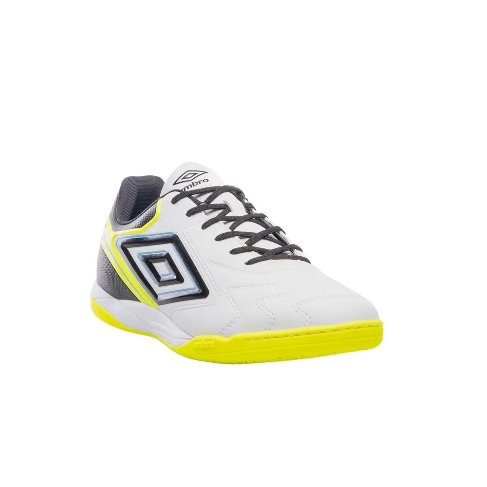 Chuteira Umbro Futsal  Adamant Master Class Club Branco/Limão/Preto 2