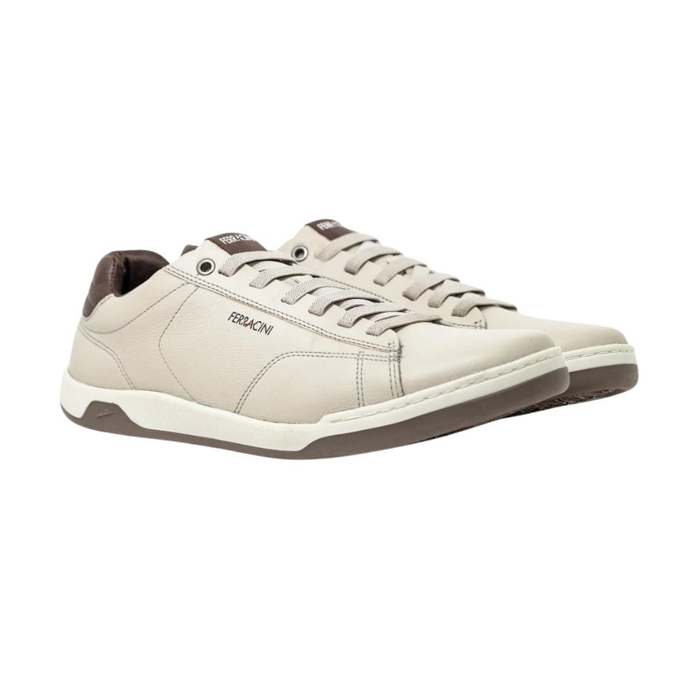 Sapatênis Ferracini Couro Lexus - 7053267D Bege/Marrom 3