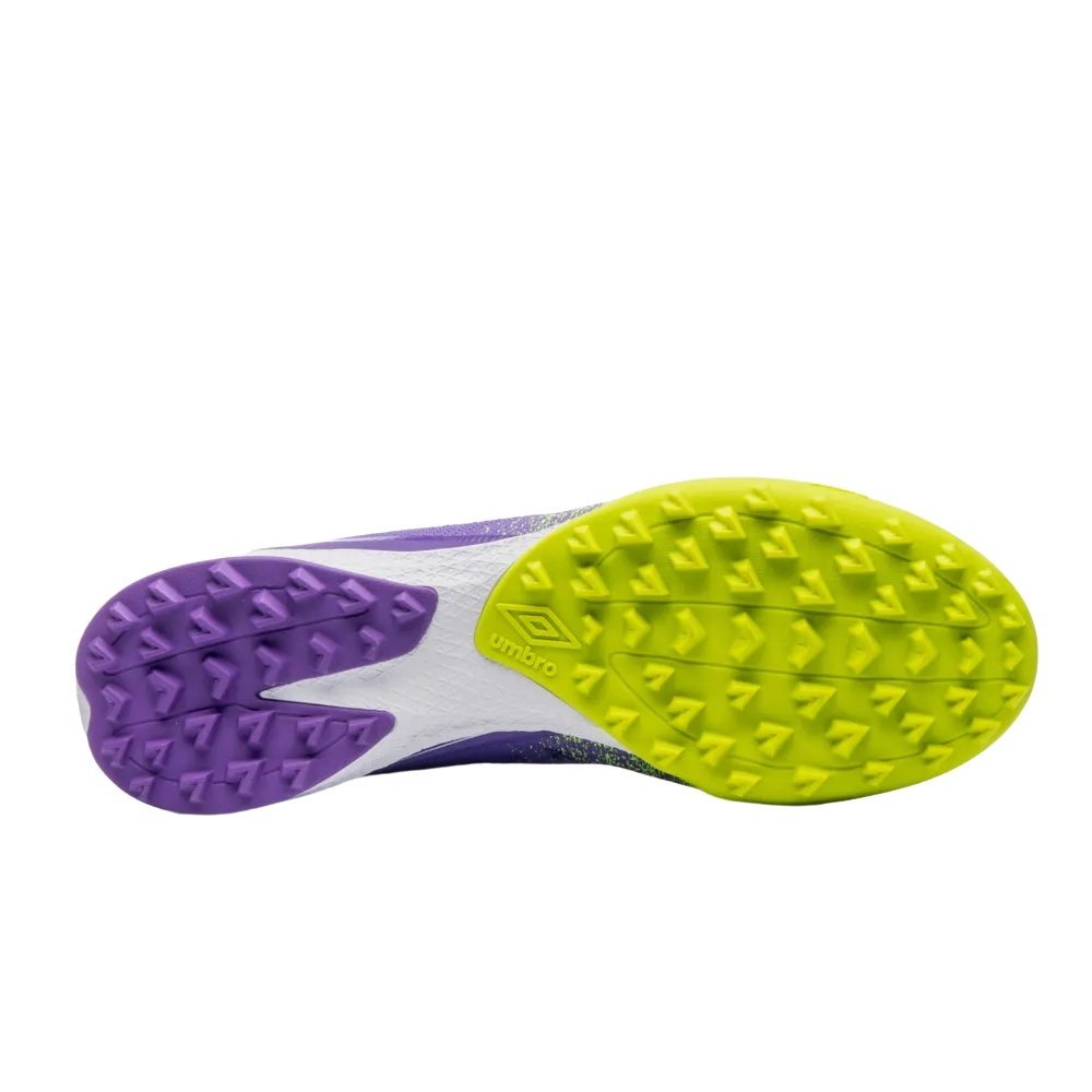Chuteira Umbro Society Velocita Decimo Premier Masculina Verde Limão/Roxo 5