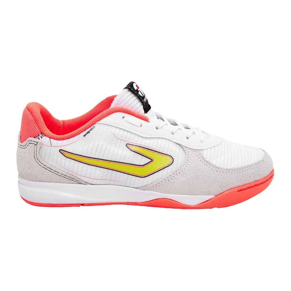 Chuteira Topper Letra IV Futsal Branco/Laranja 1