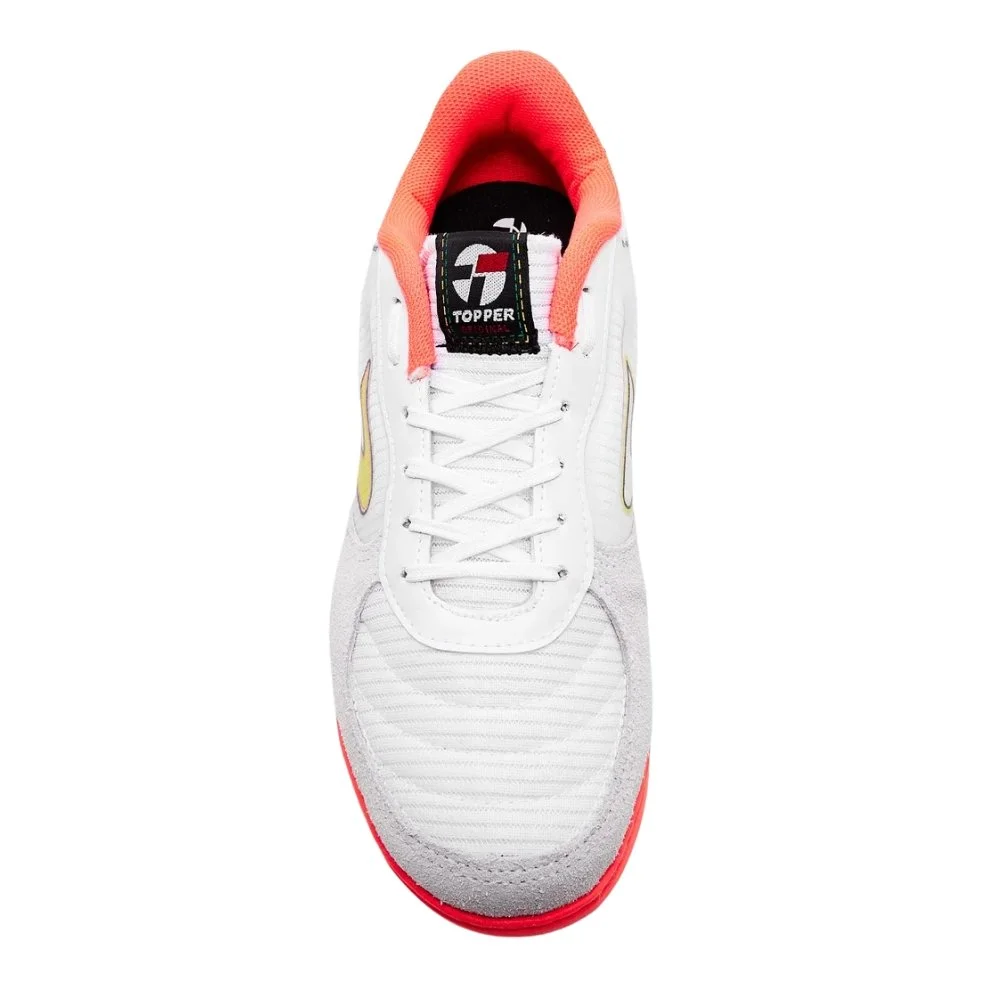 Chuteira Topper Letra IV Futsal Branco/Laranja 3
