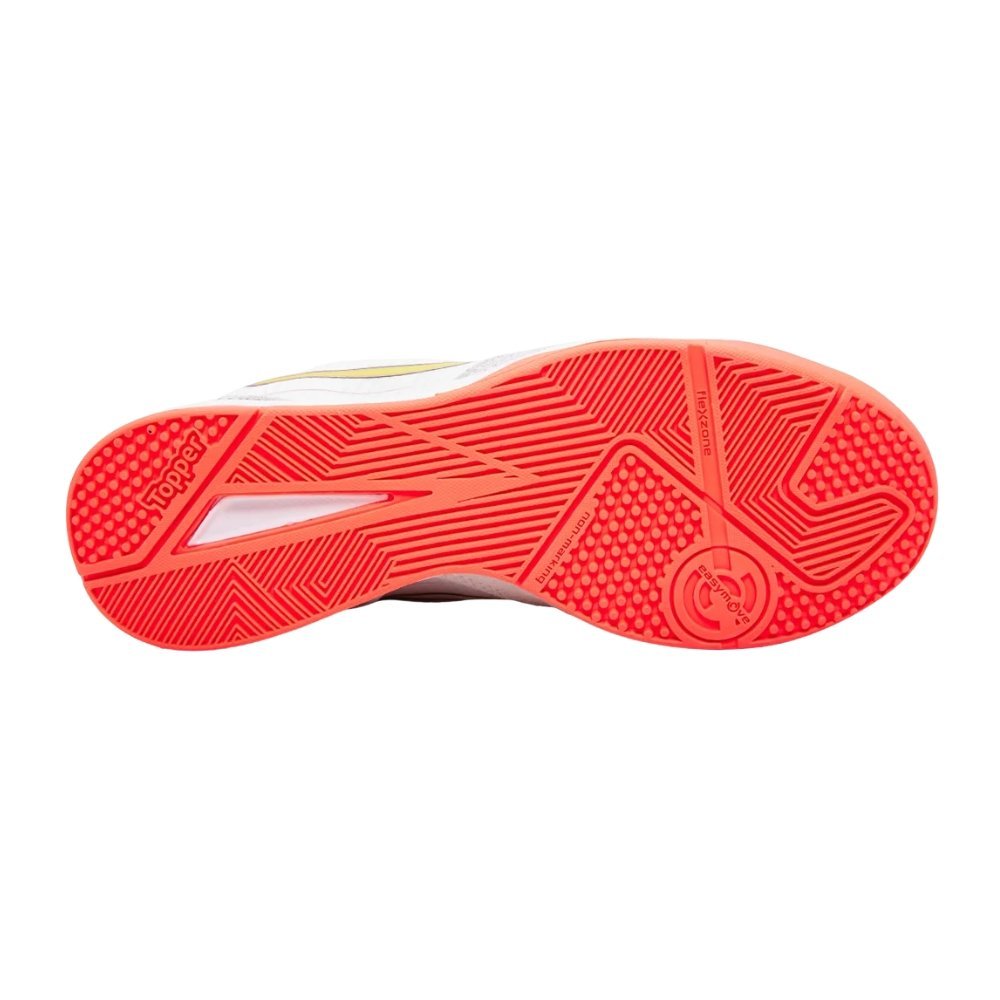 Chuteira Topper Letra IV Futsal Branco/Laranja 5