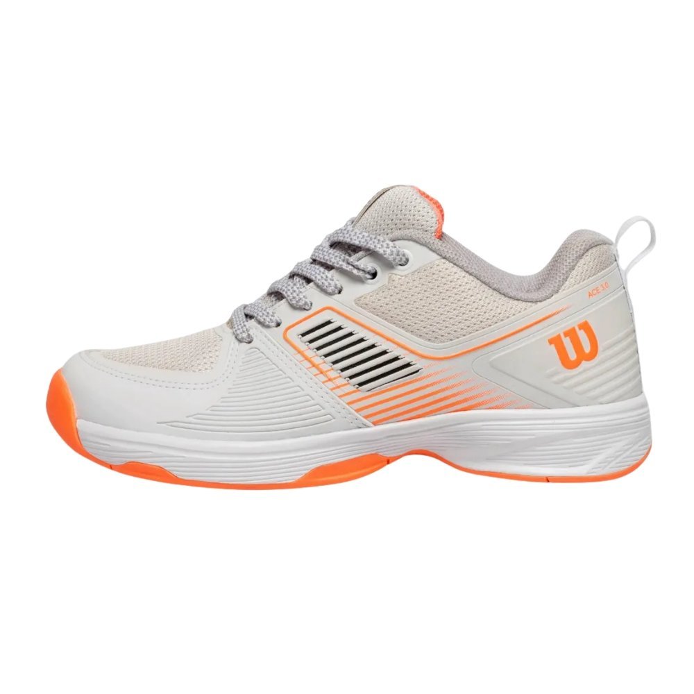 Tênis Wilson Ace 3.0 Masculino Branco/Laranja 2