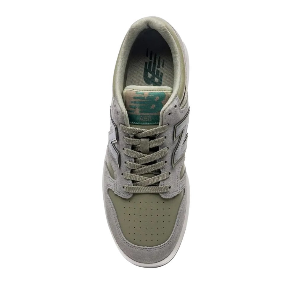 Tênis New Balance 480 Low Unissex Cinza/Verde 4