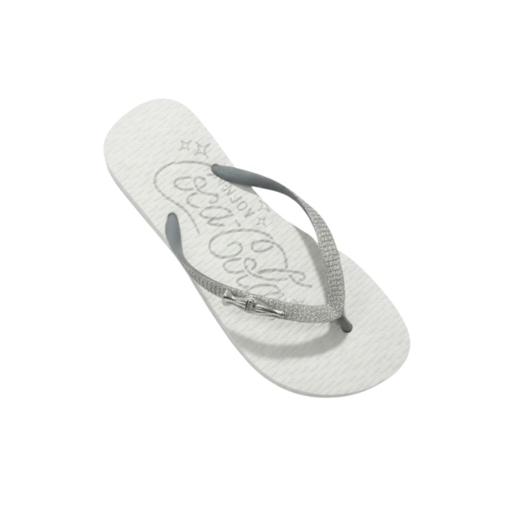 Chinelo Coca Cola Special Coca-Cola Feminino Branco/Prata 3
