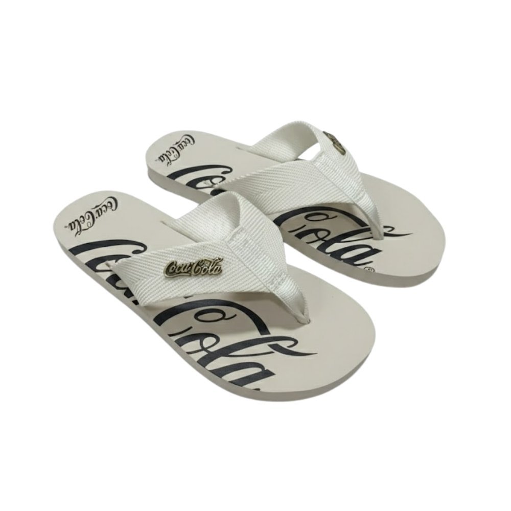 Chinelo Coca Cola Wave Spencerian Off White 3