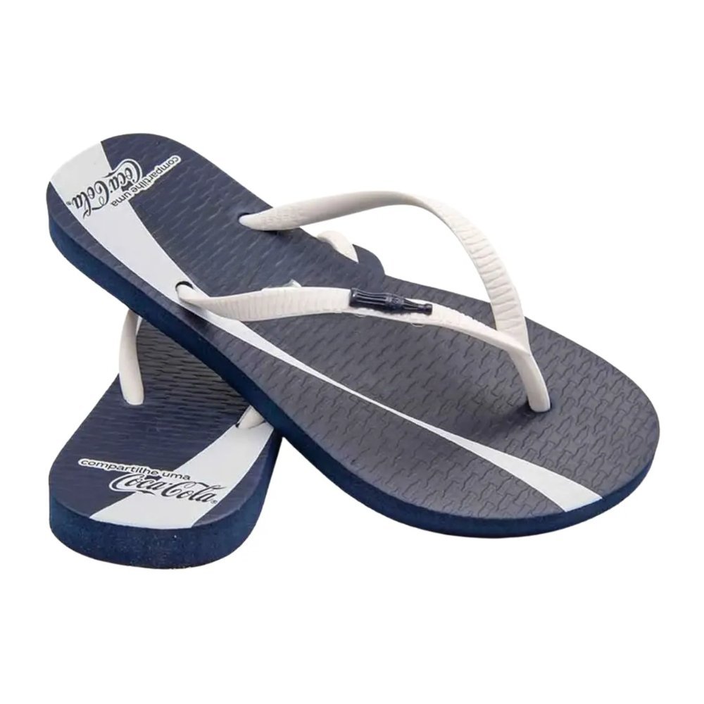 Chinelo Coca Cola Share A Coke Feminino Azul Marinho 3