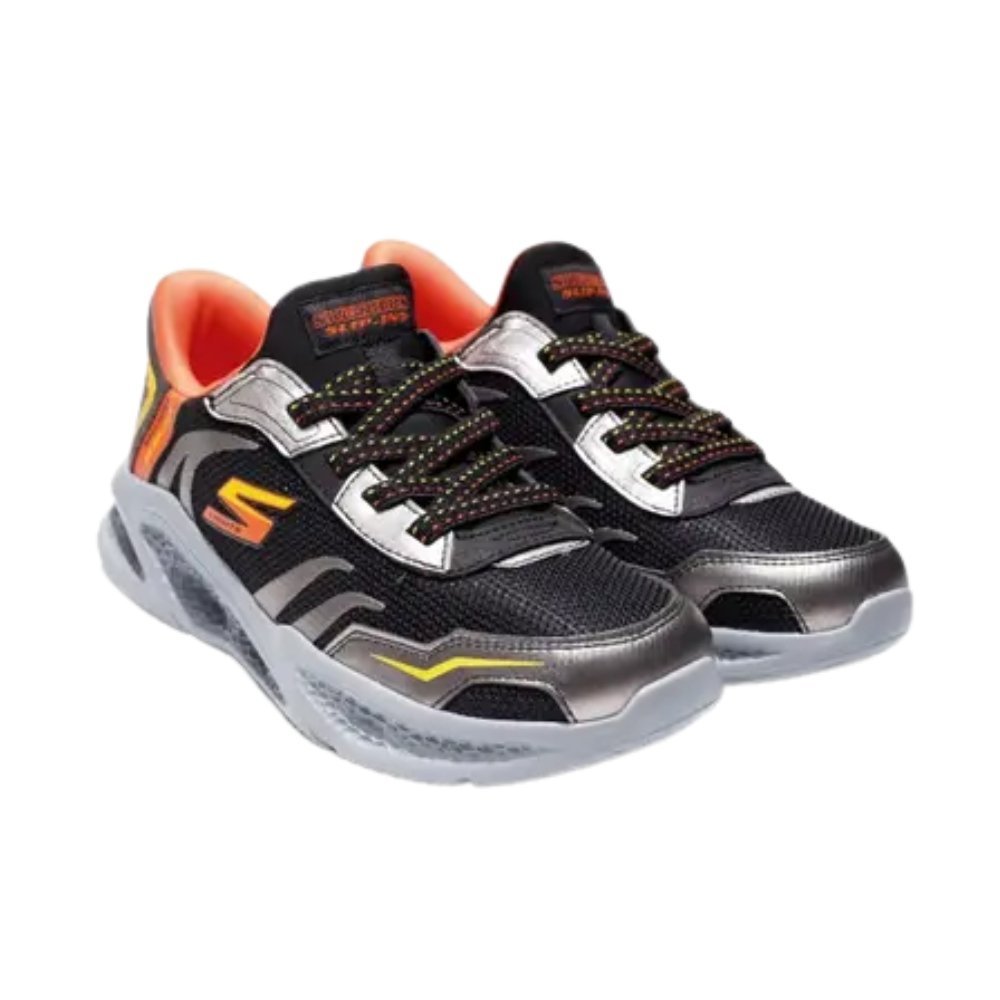 Tênis Skechers Meteor-Lights-Brisk Infantil Preto/Prata 3