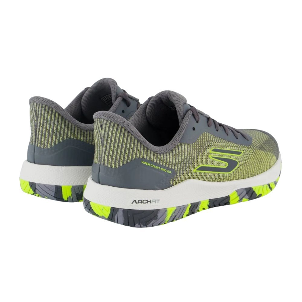 Tênis Skechers Viper Court Pro 2.0 Masculino Cinza/Amarelo 4