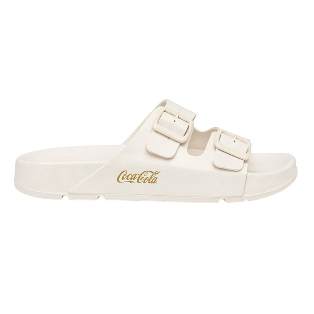 Chinelo Slide Coca Cola Urban Leather Masculino Branco 2