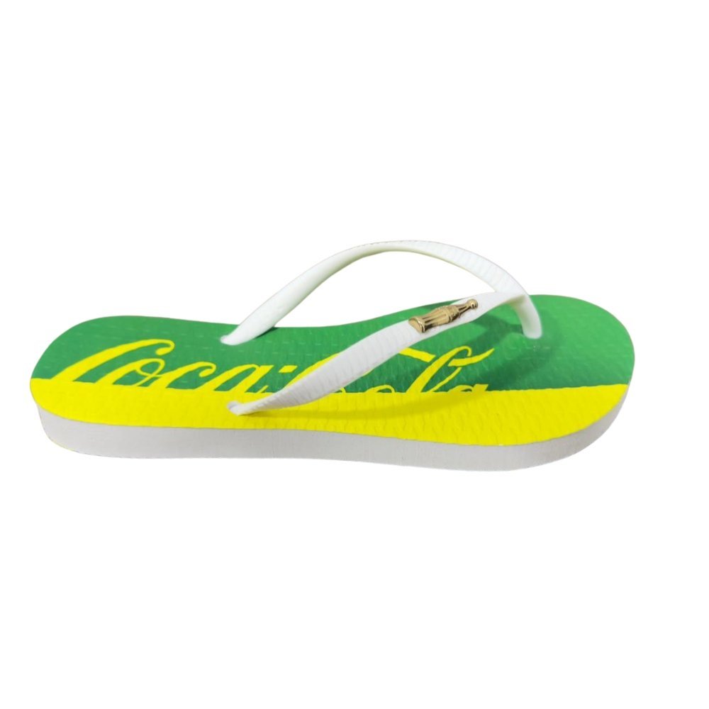 Chinelo Coca Cola Flags Feminino Branco 2