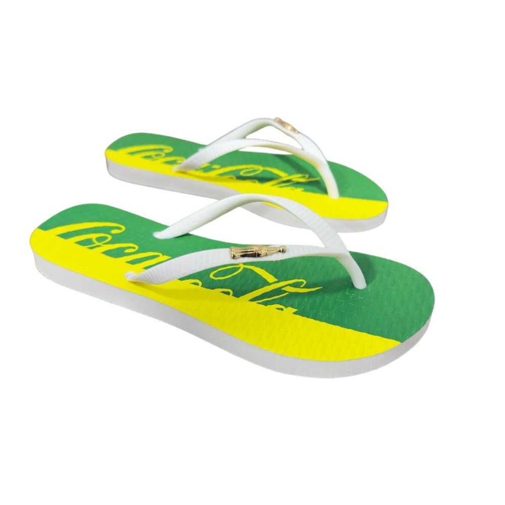 Chinelo Coca Cola Flags Feminino Branco 4