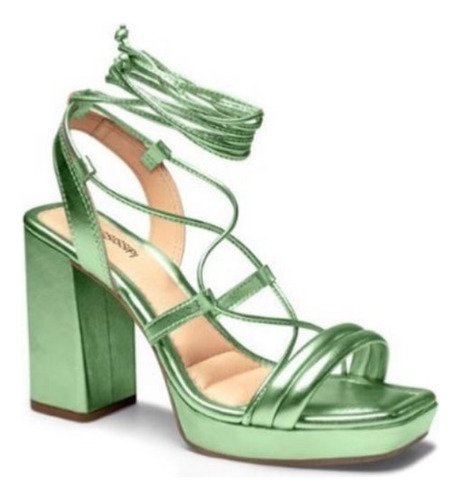 A Melhor Sandalia Feminina Mississipe De Amarrar Na Perna  Verde Claro 3