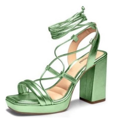 A Melhor Sandalia Feminina Mississipe De Amarrar Na Perna  Verde Claro 4