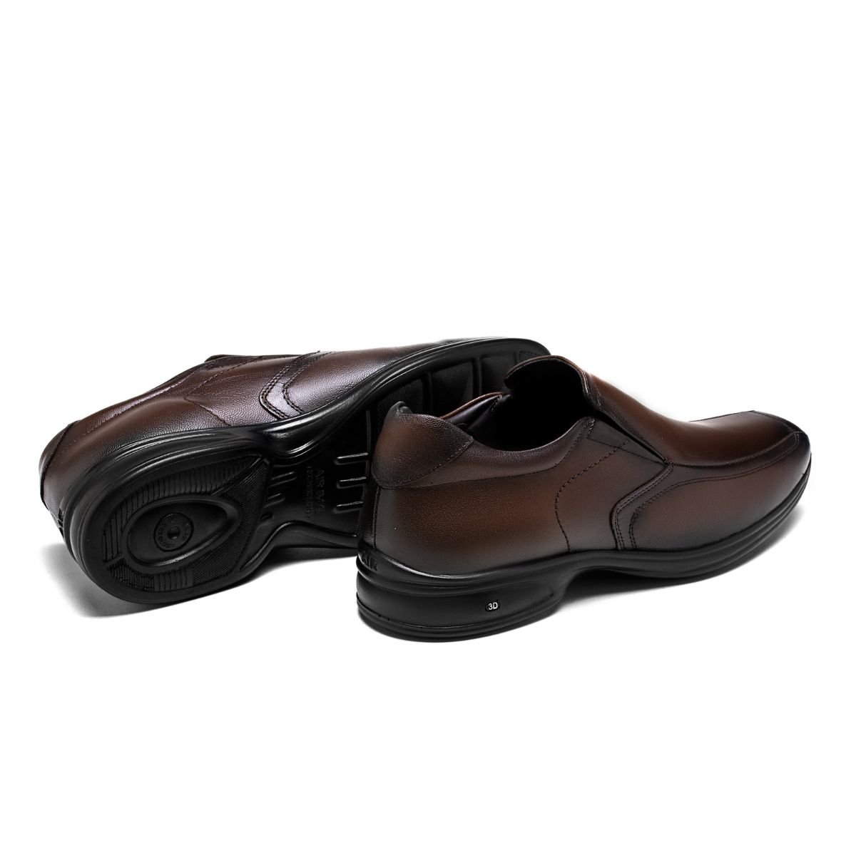 Sapato Social Jota Pe 3D Vision Preto Ref 71455 Marrom 3