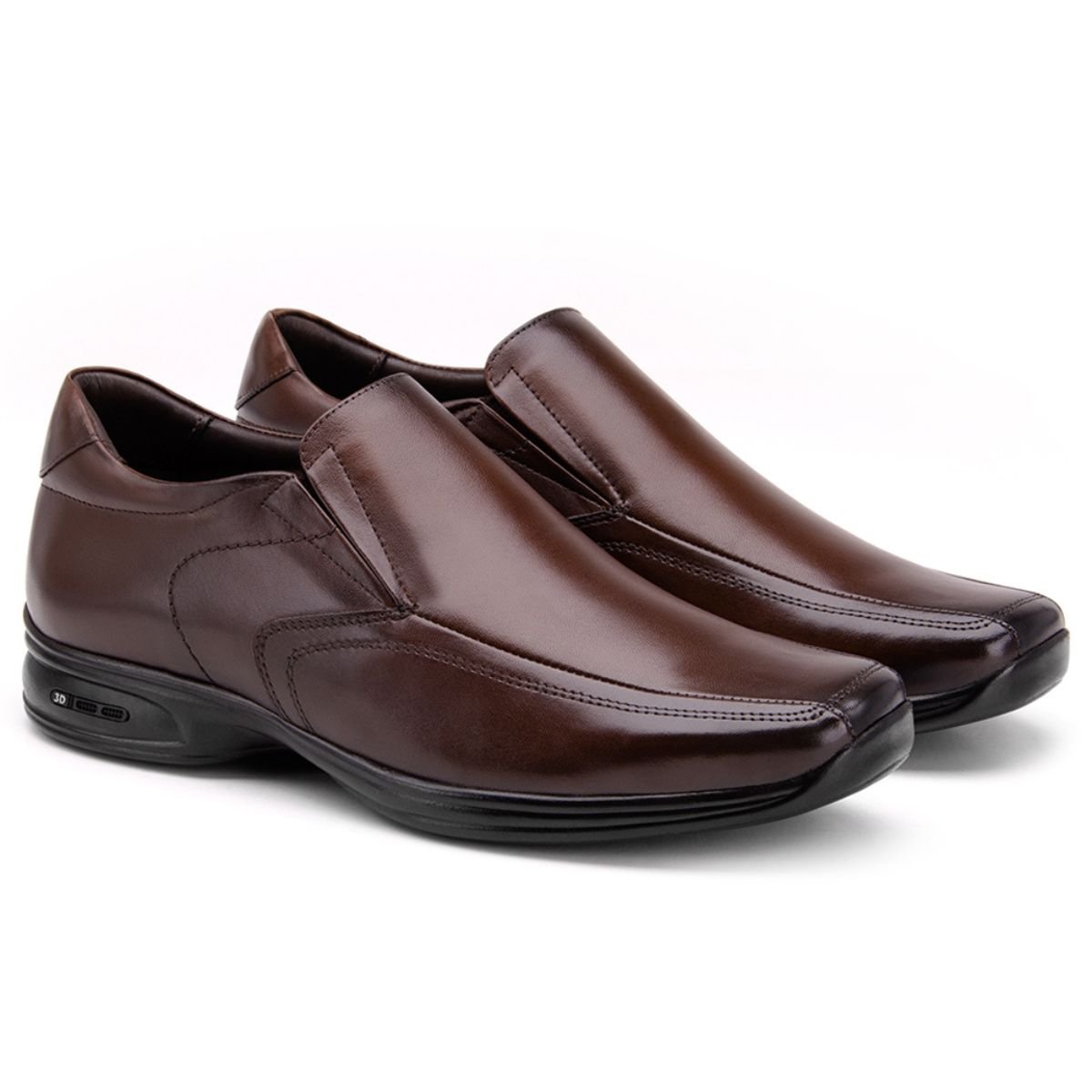 Sapato Social Jota Pe 3D Vision Preto Ref 71455 Marrom 6