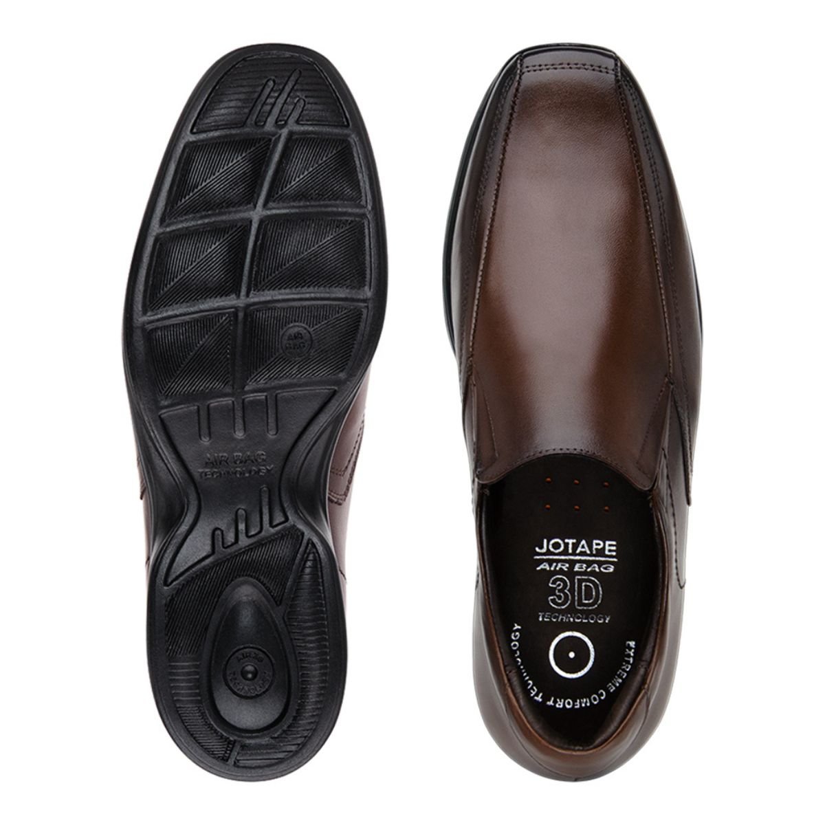 Sapato Social Jota Pe 3D Vision Preto Ref 71455 Marrom 7